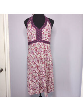 Gap Vintage Y2K Floral Boho Halter Dress Sz M Cottagecore